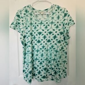 Style & Co teal and white tshirt
